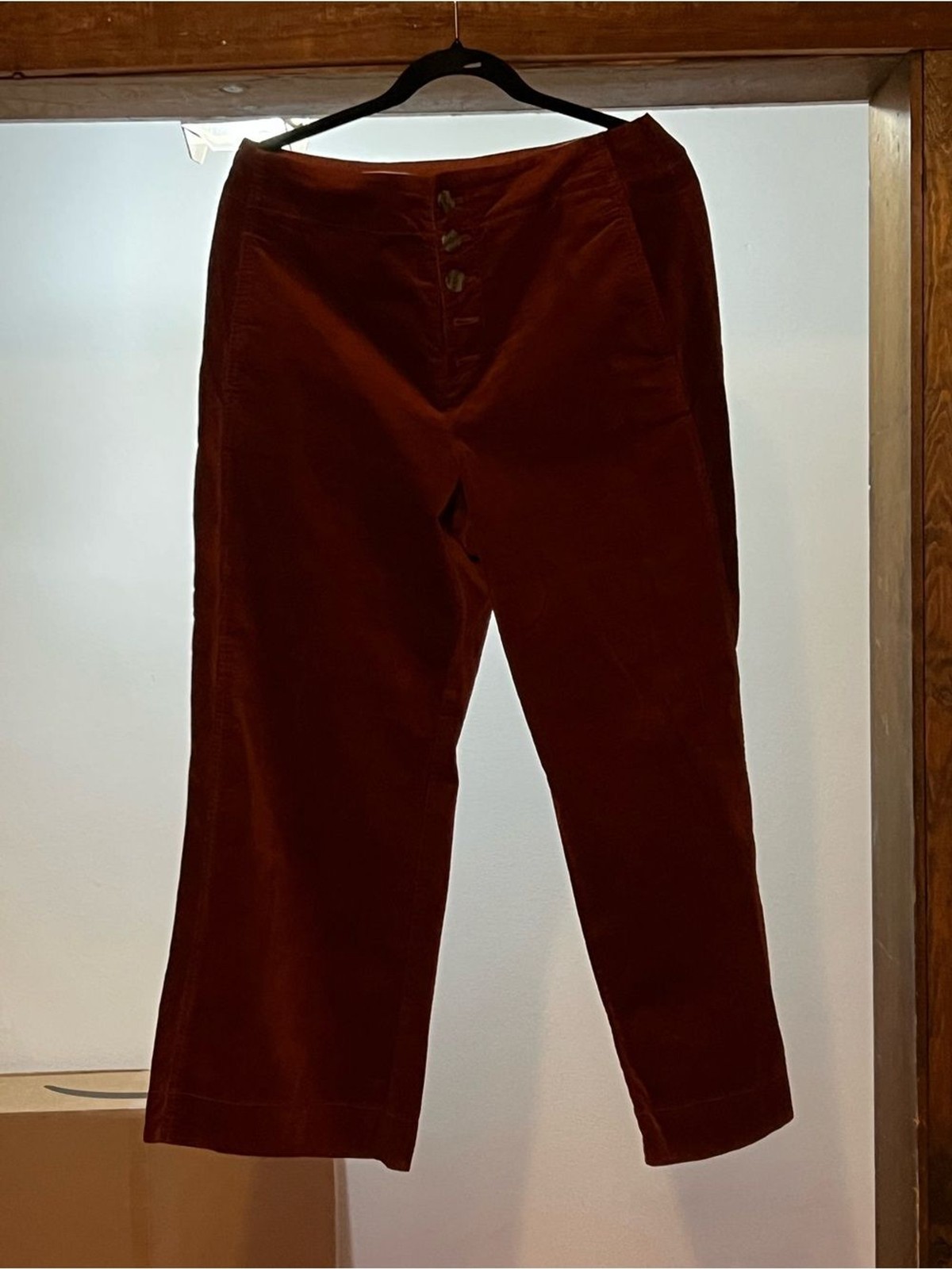 Anthropologie Rust Corduroy High-Waist Pants