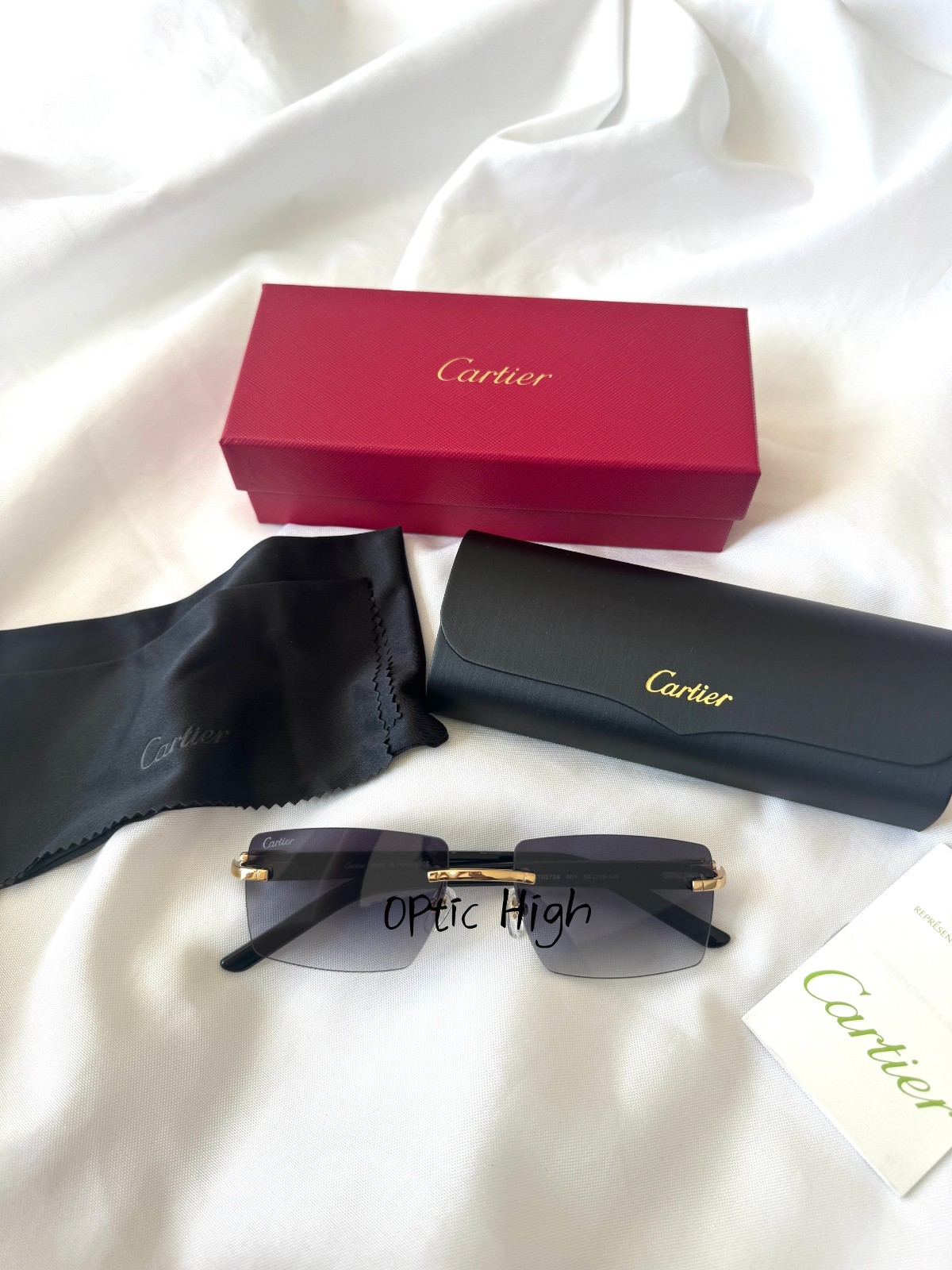 Cartier Men’s Rimless Sunglasses Gold CT0273S France w/ Box Case