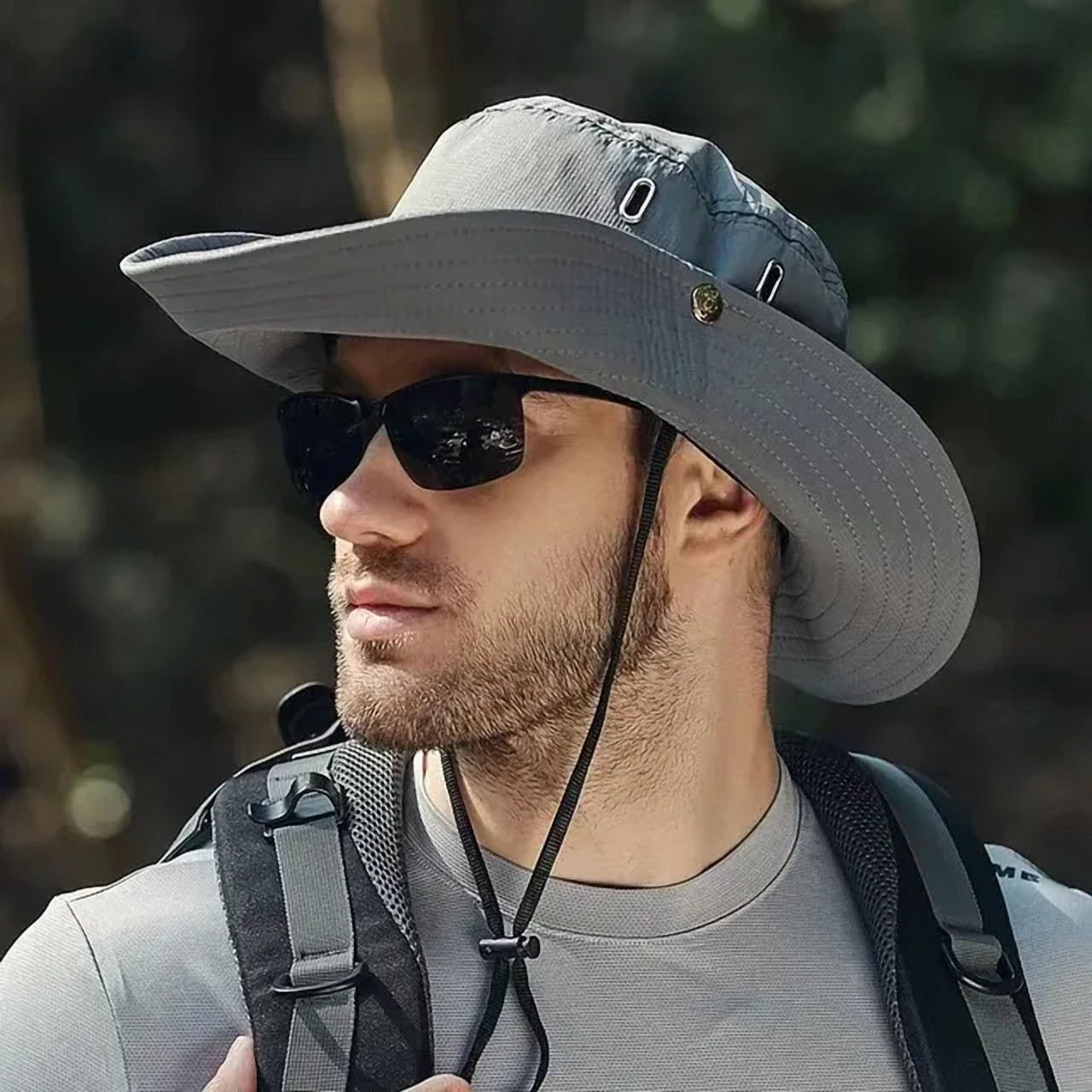 Wide Brim Sun Hat UV Protection Bucket Cap For Hiking Camping Fishing Safari Men