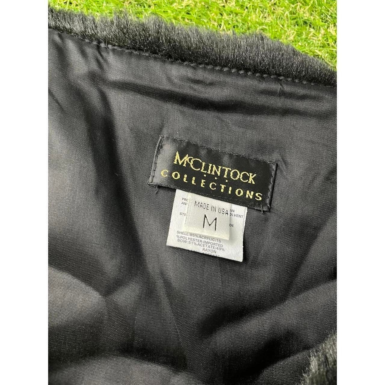 McClintock m Black Faux Fur Shrug Wrap with Satin Tie
