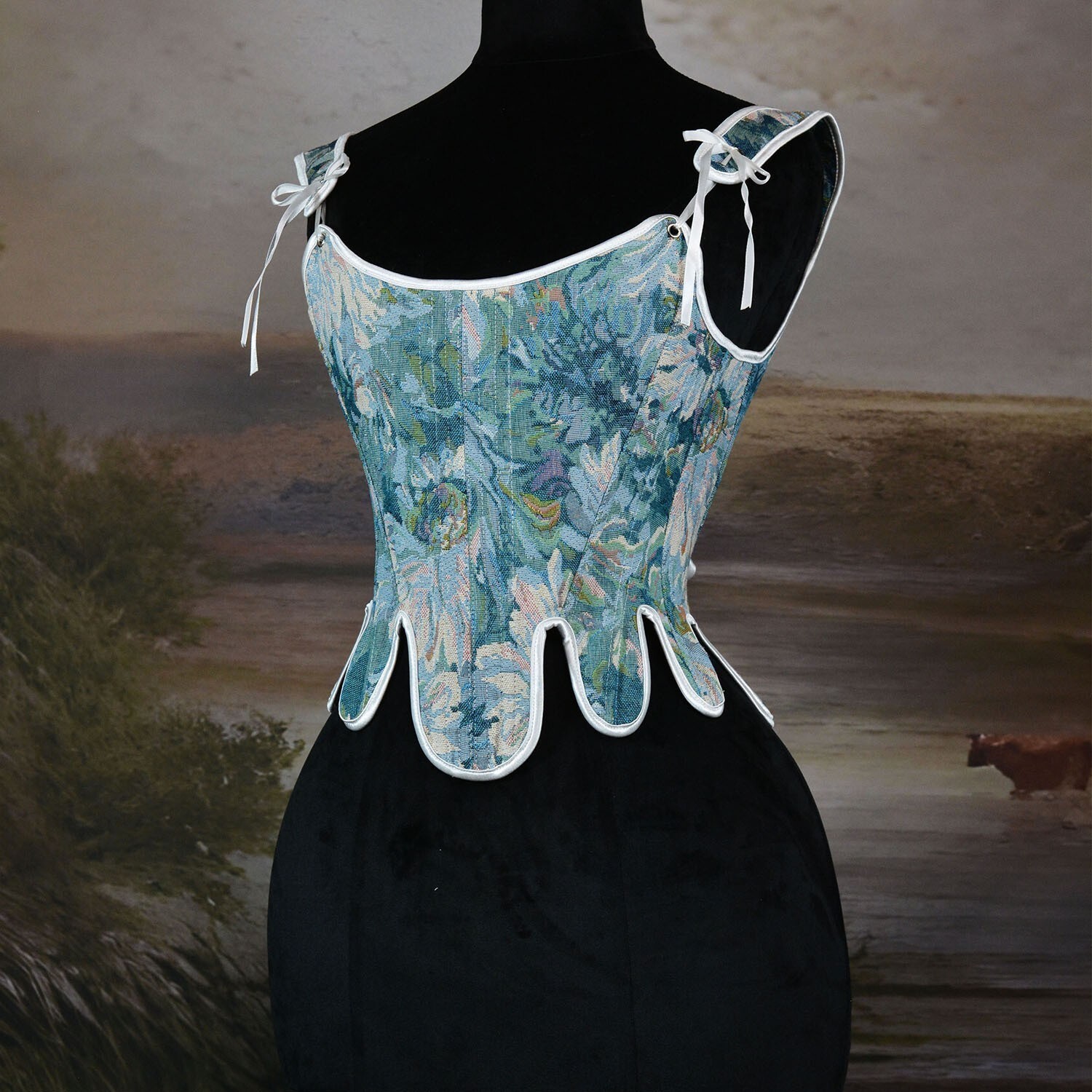 Renaissance Lace-up Irregular Hem Corset Top Vest Victorian Bodice Bustier Tops