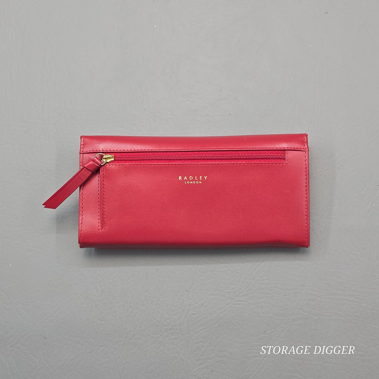 Radley London In Bloom Bi Fold Wallet Women’s Red Leather Floral Dog Appliqué
