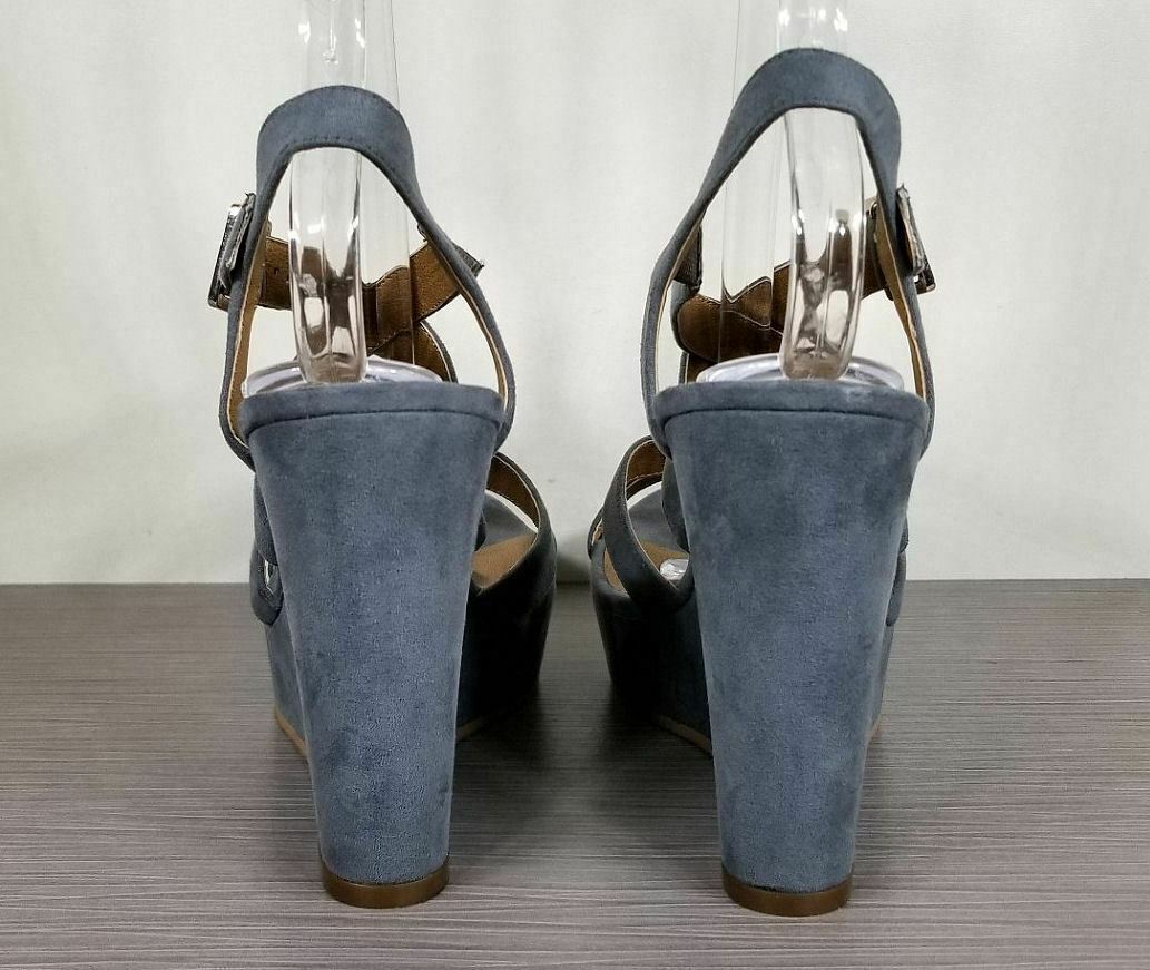 BP Summers Wedge Sandal, Blue-Grey, Womens Size 7.5 M
