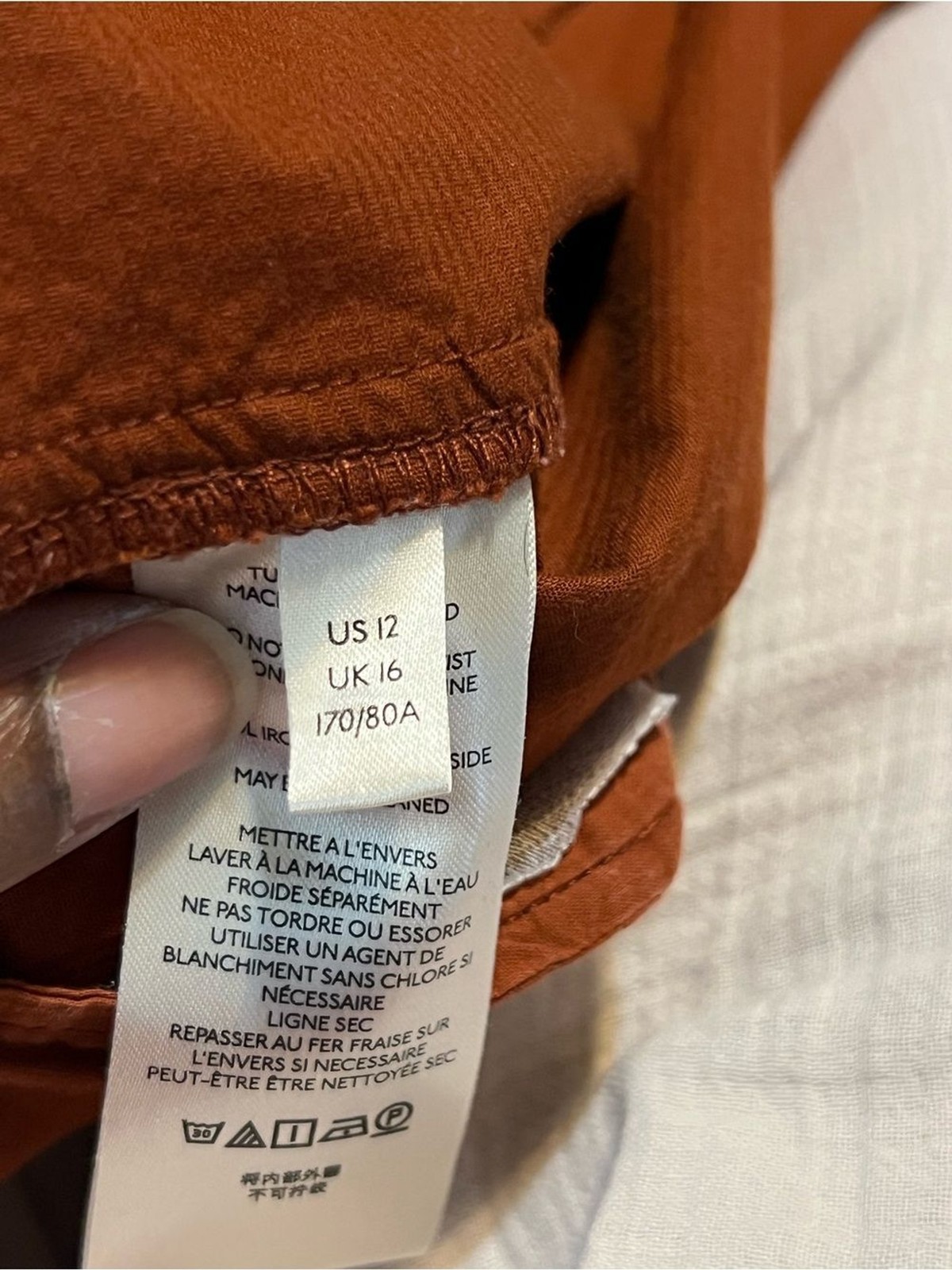 Anthropologie Rust Corduroy High-Waist Pants