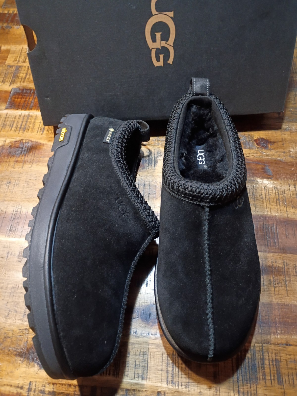 Mens UGG Tasman GORE-TEX & Vibram BLACK Suede & Sherpa 1171304-BLK Sz 10 New