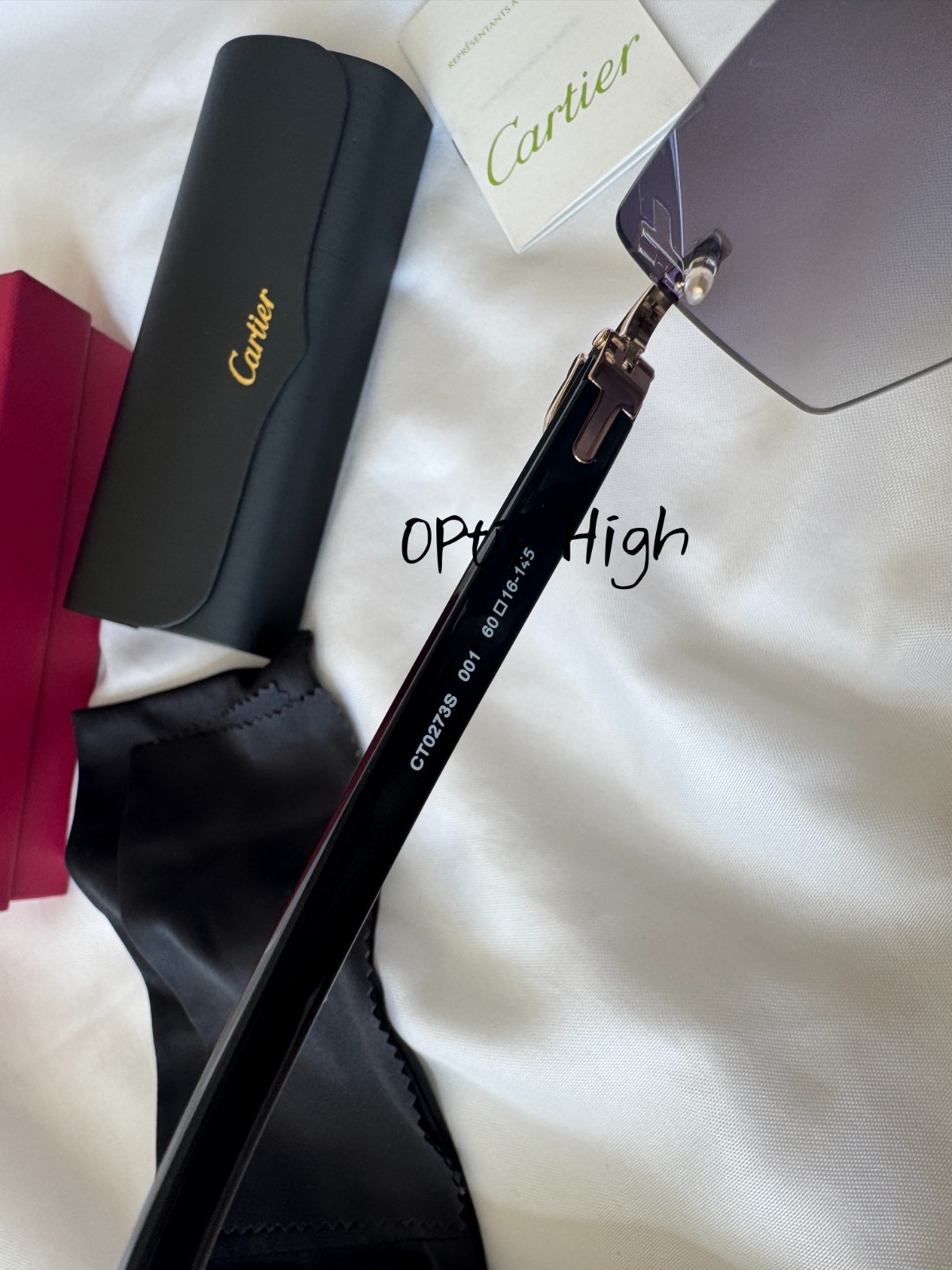Cartier Men’s Rimless Sunglasses Gold CT0273S France w/ Box Case