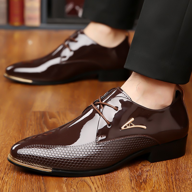 Men’s formal shoes, pointed lace up Oxford shoes, suitable for office and daily