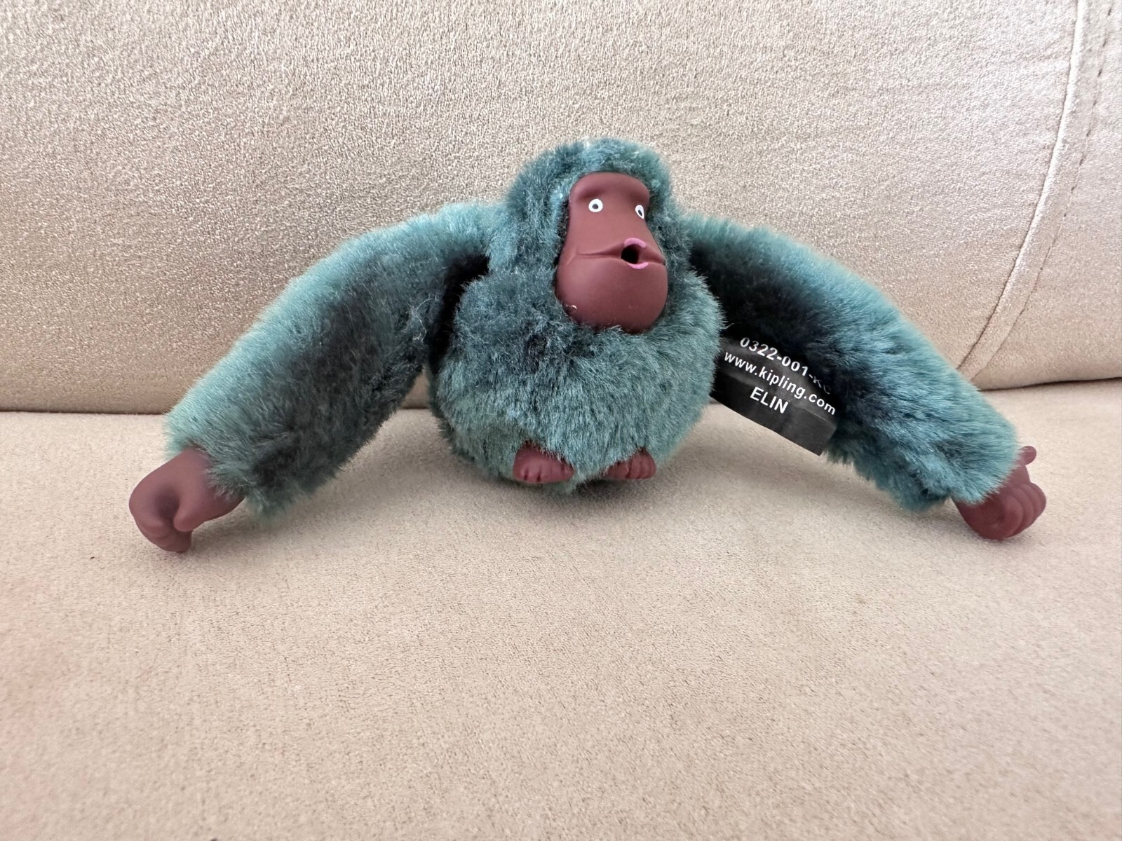 NWT KIPLING MONKEY KEYCHAIN KEY RING CHARM BLACK RED GRAY BLUE GREEN SUCK THUMB