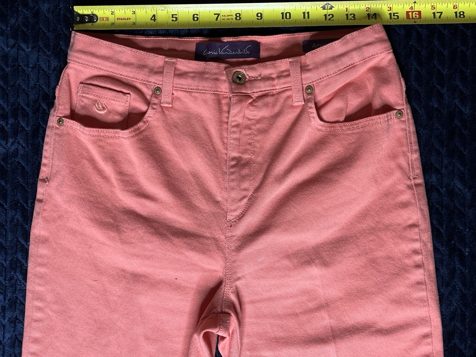 Gloria Vanderbilt Women’s Denim Jeans Amanda Size 10 Pink Made In Sri Lanka Used