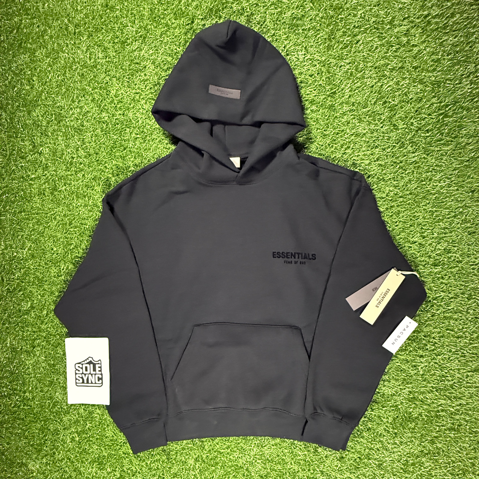 Fear of God Essentials Hoodie SS22 Stretch Limo Black – 100% Authentic (XXS-XXL)