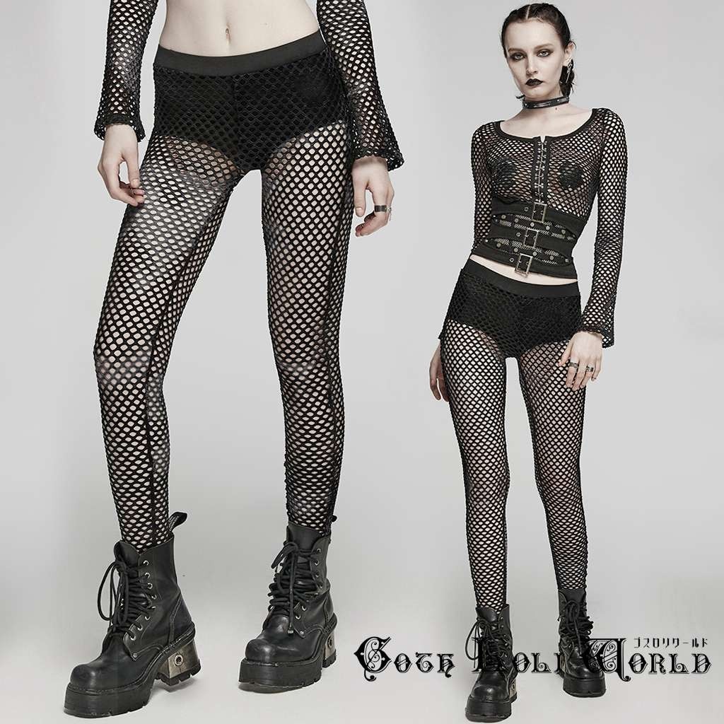 Punk Rave PUNK tie-dyed mesh leggings pants women WK-617DDF-BK