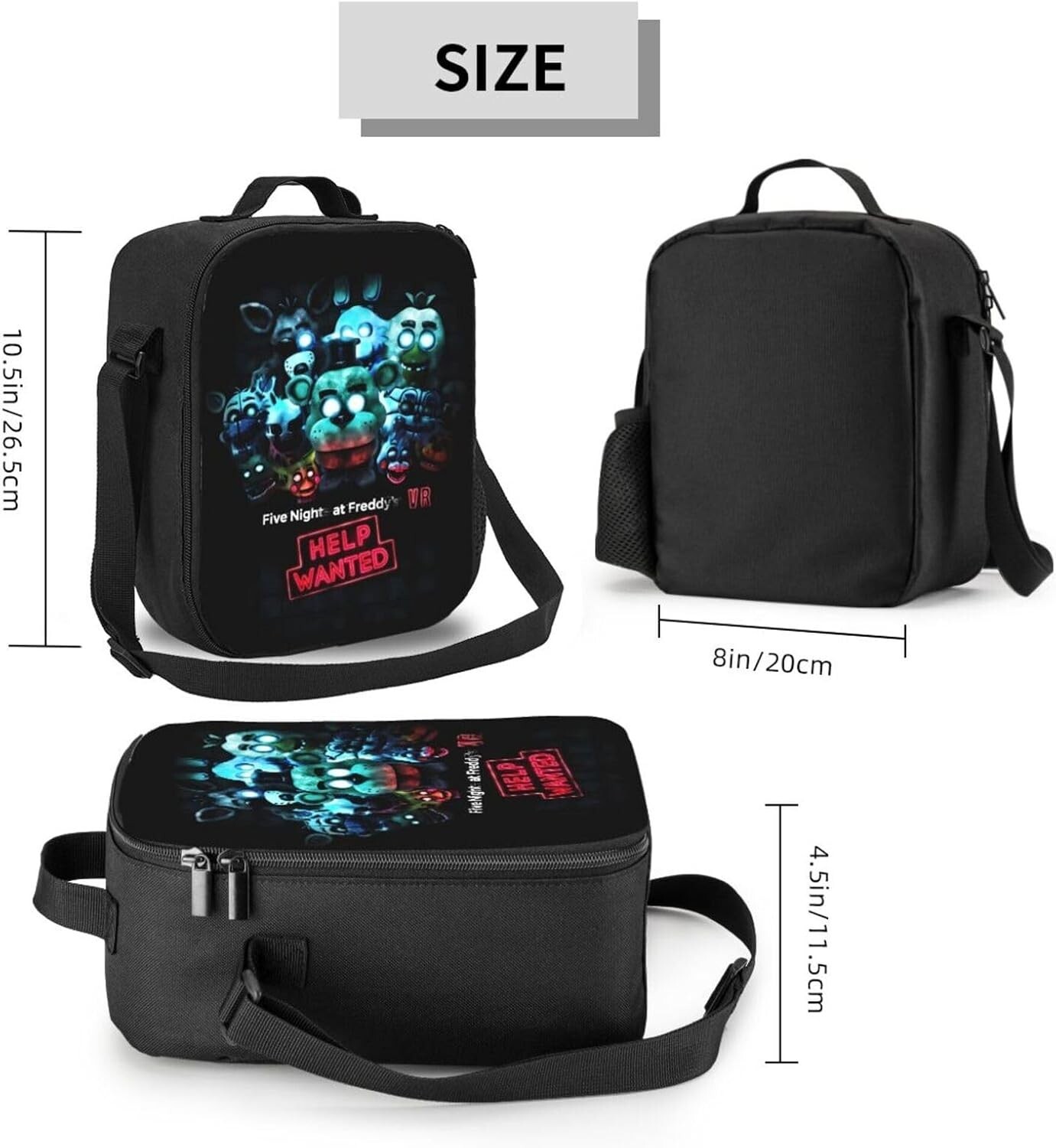 Horror Five Nights At Game Freddy’S Backpack Lunch Bag Pencil Bag Cartoon