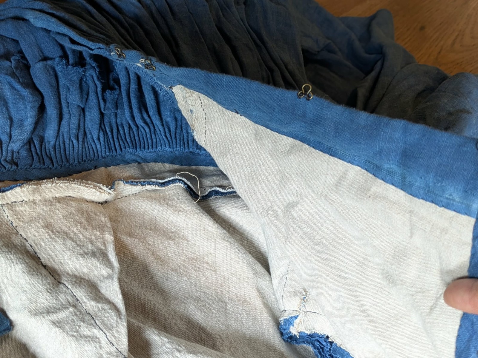 Hand Dyed Hand Sewn 1830s Reproduction Linen Dress