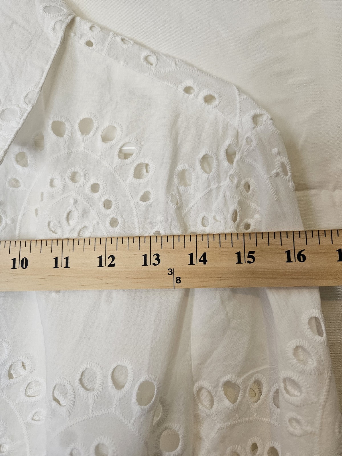 Adiva White Embroidered Eyelet Button-Down Shirt