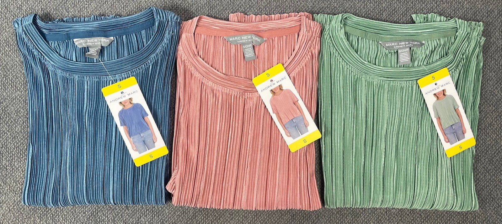 Andrew Marc Women’s Lot of 3 Plisse Tops Pick Your Size NWT