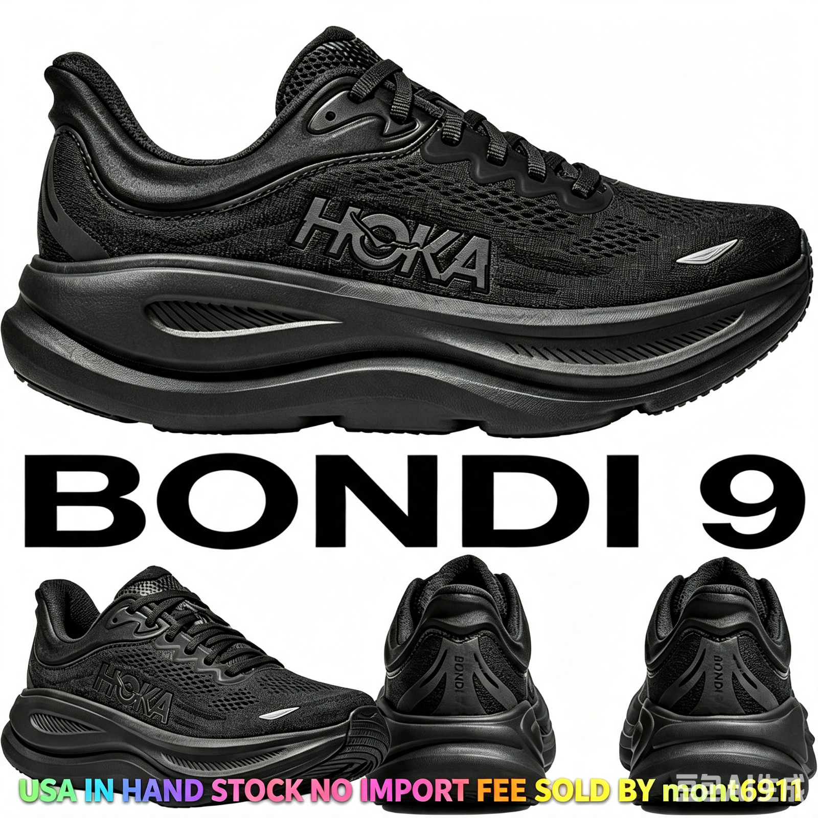 HOKA Bondi 9 Men’s Shoes Sneakers Running Comfort Trainer No Box 🏃