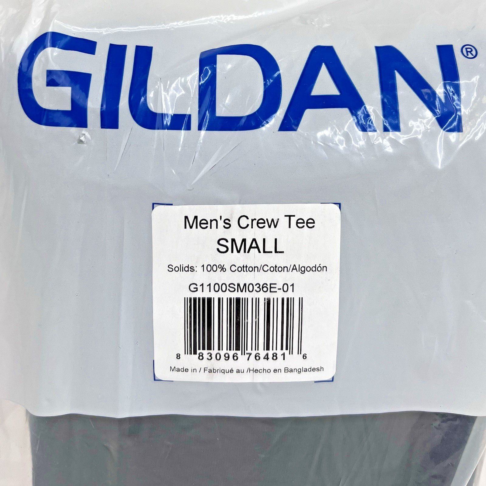 6-pack Gildan G1100 Solid 100% Cotton Short Sleeve Crew T-Shirt – Black – Small