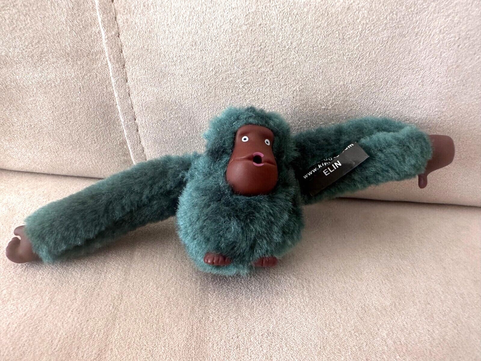 NWT KIPLING MONKEY KEYCHAIN KEY RING CHARM BLACK RED GRAY BLUE GREEN SUCK THUMB