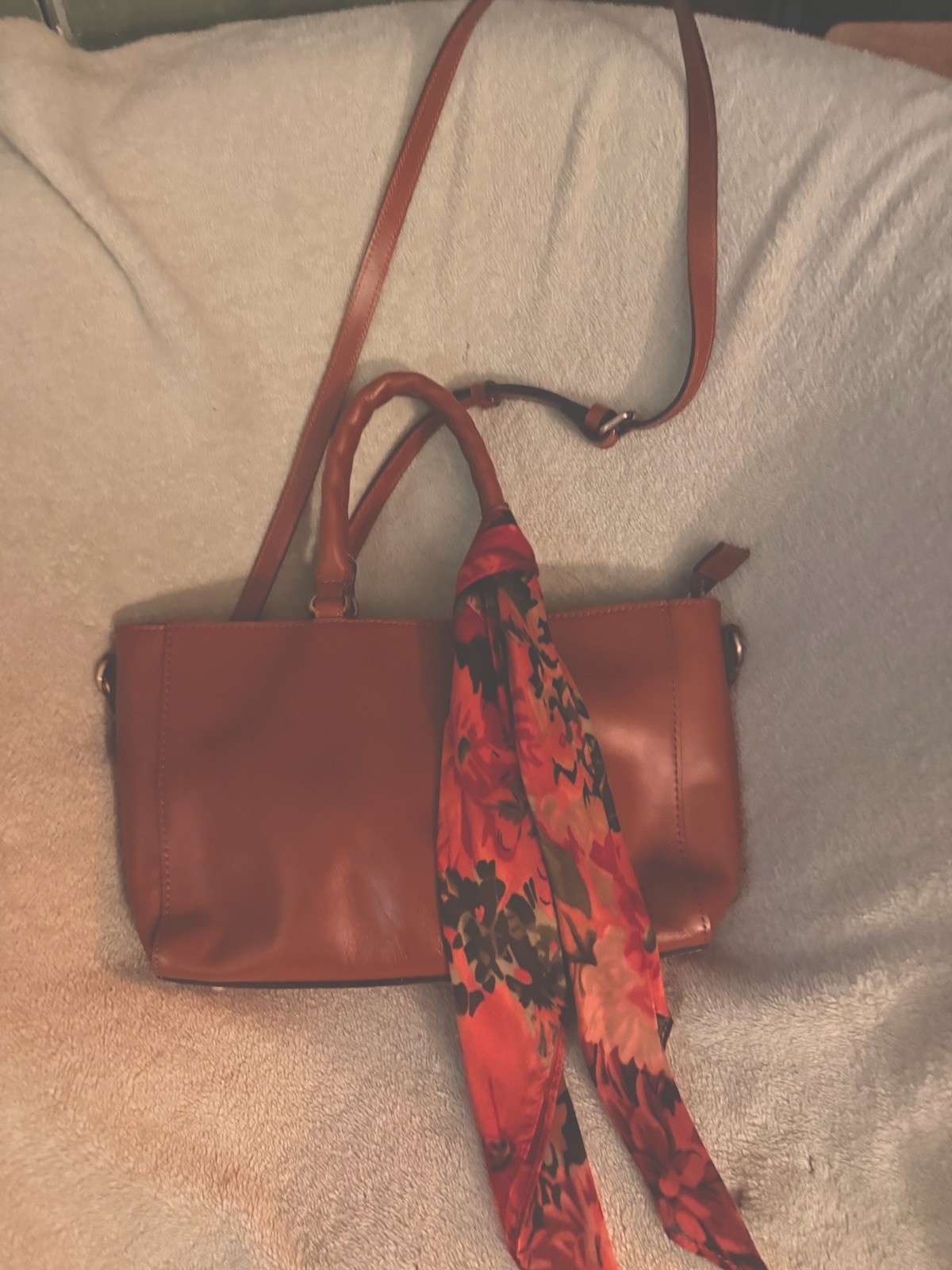 Patricia Nash Brown Medium Satchel Top Handle Zip w/ Detachable Adjustable Strap