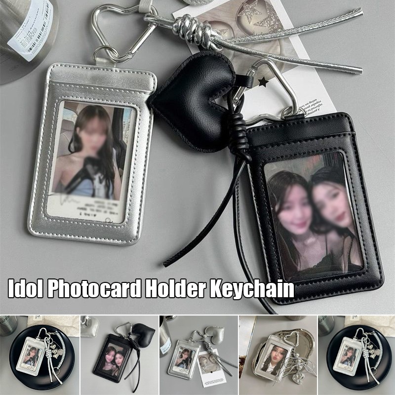 Photocard Holder Keychain Idol Photo Sleeve ID Card Cover Photo Display Pendant