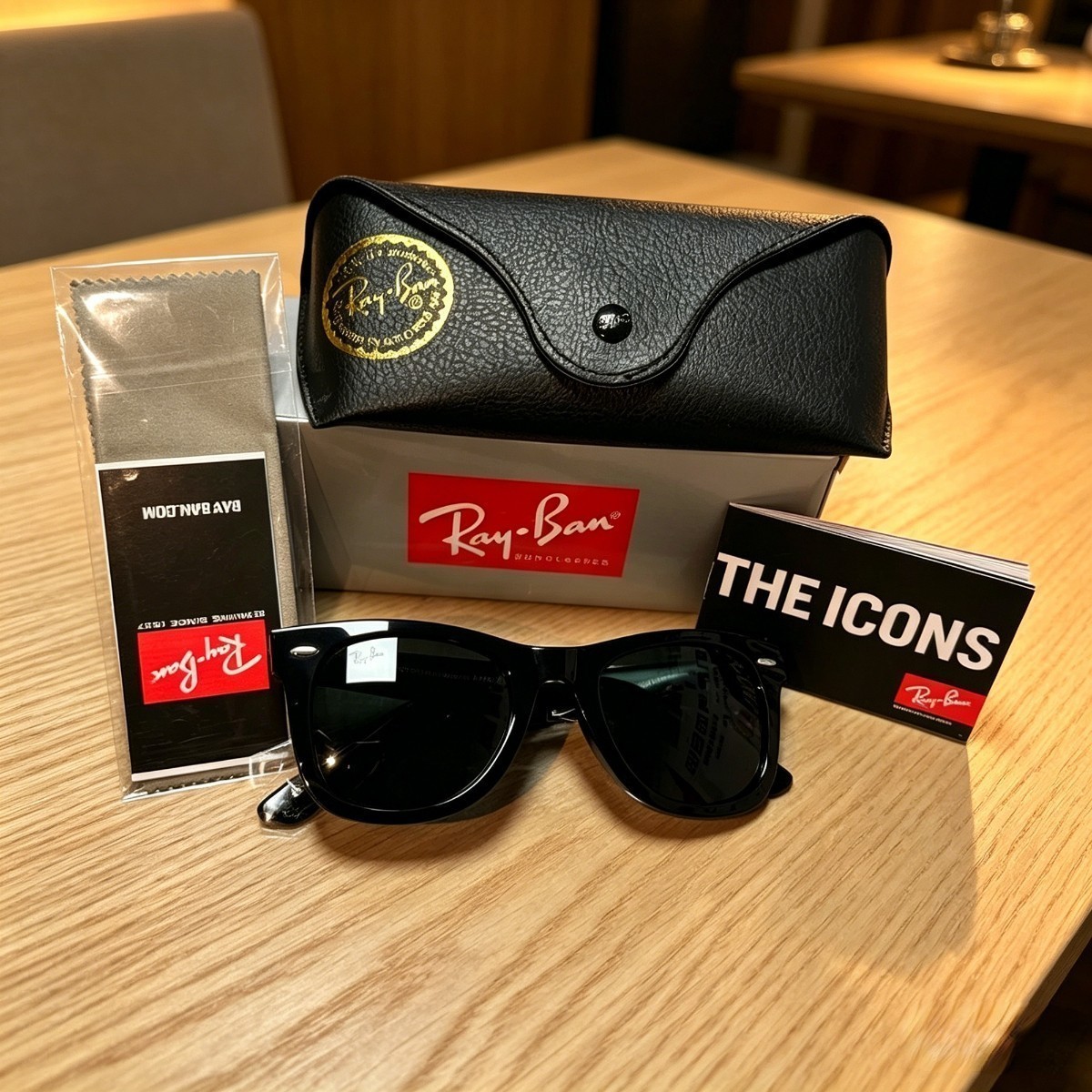 Ray-Ban RB2140 Wayfarer Classic Sunglasses Sunglass Black Frame Gray Lens 50mm