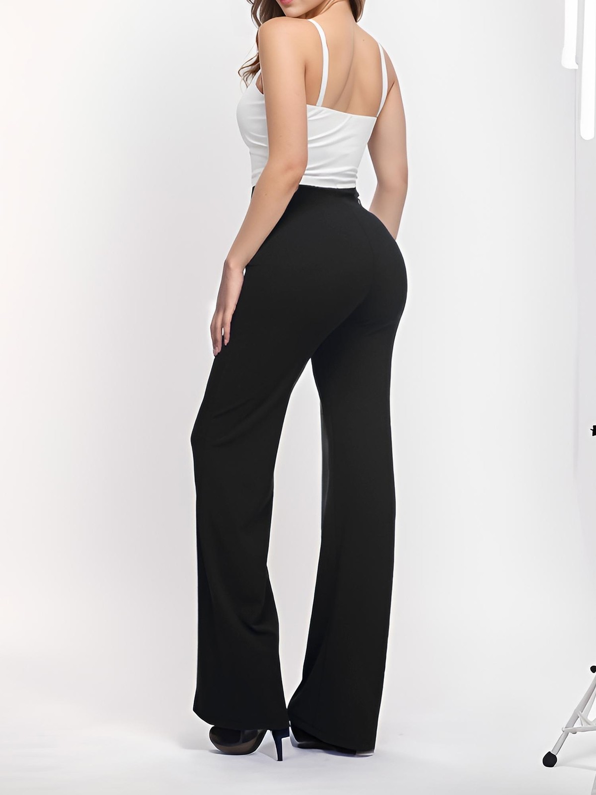 Women High-Waisted Flared Pants High Waist Stretchy Bootcut Pants for Casual
