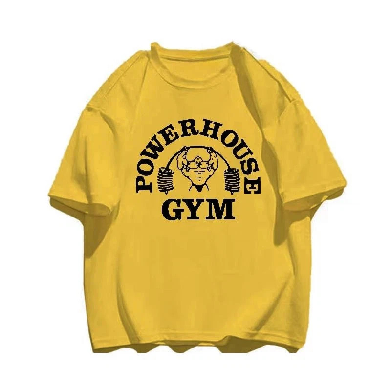 Men T-shirts Fitness Bodybuilding Cotton Shirt Oversized Rag Gym Sport Muscle.