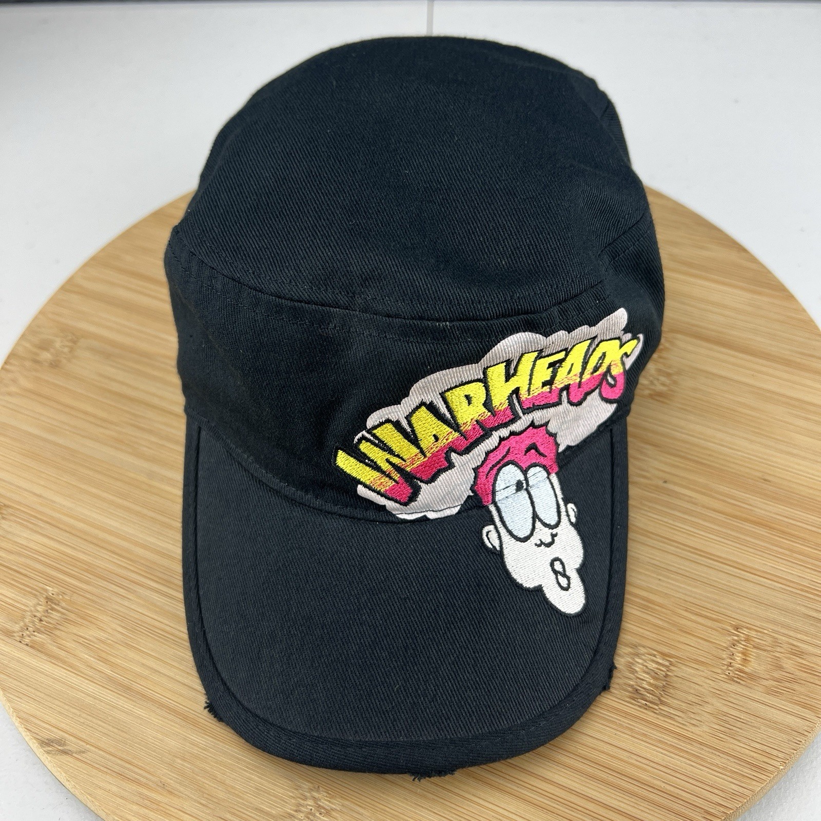 Warheads Sour Candy Army Cadet Hat Cap Strapback OSFM Adult Black Big Logo Promo