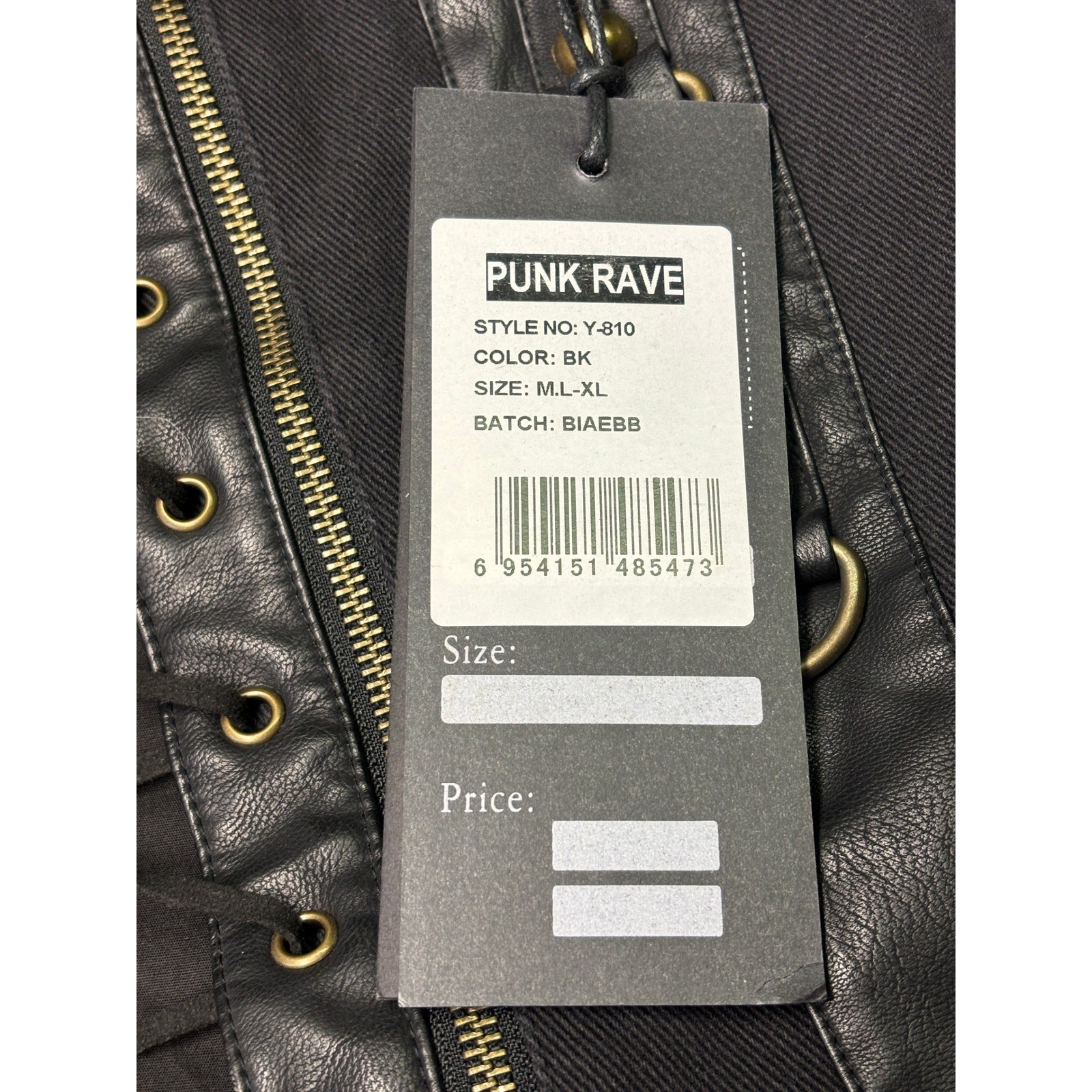 NWT Punk Rave Men Black Gothic Vest Jacket Style M L XL Y810