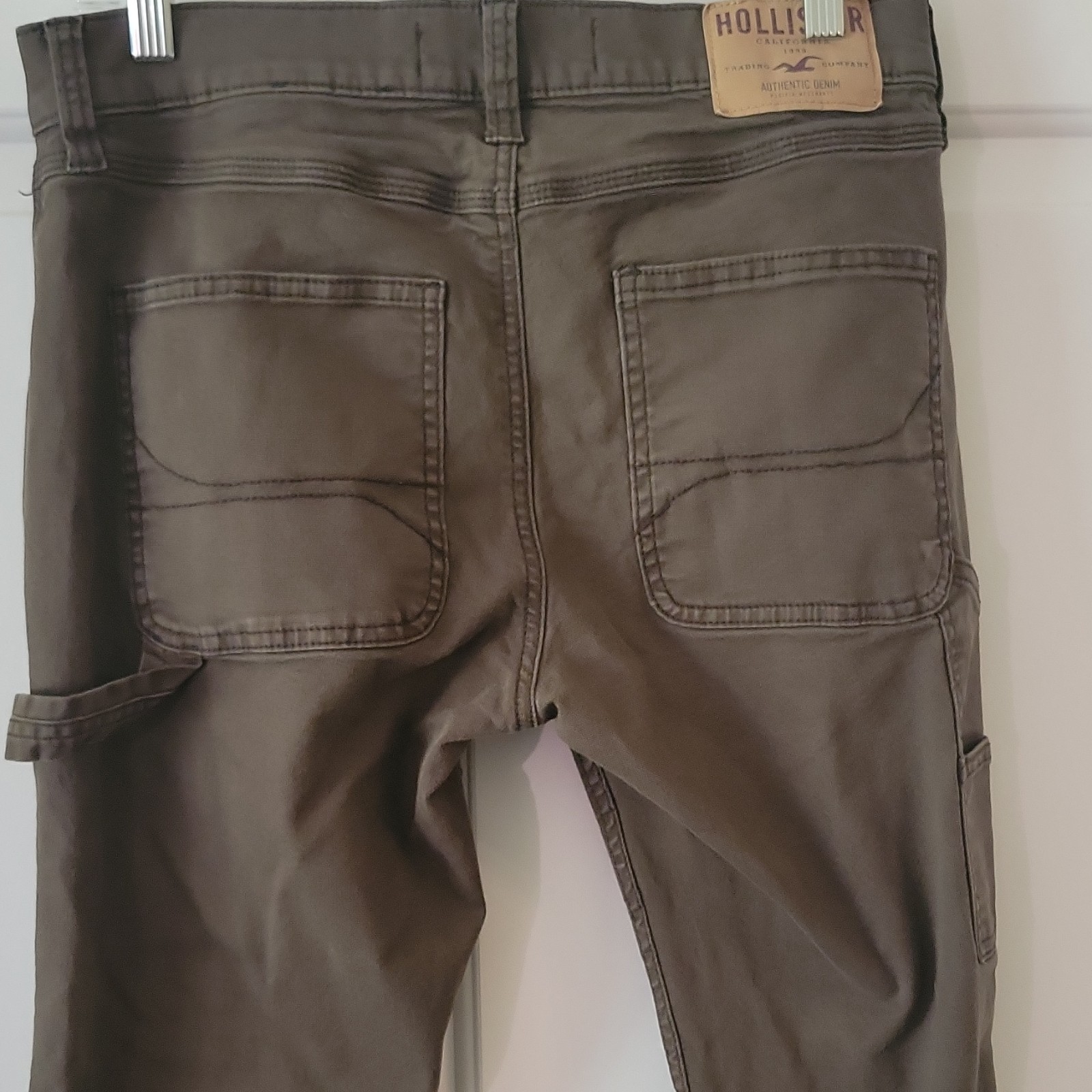 Hollister Men’s Brown Denim Carpenter Pants Epic Flex Straight Flat Front 30
