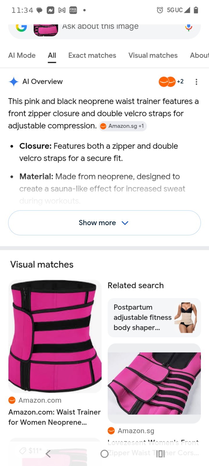 Neoprene Waist Trainer Shapewear M Pink/Black Zip Front Double Attach Straps