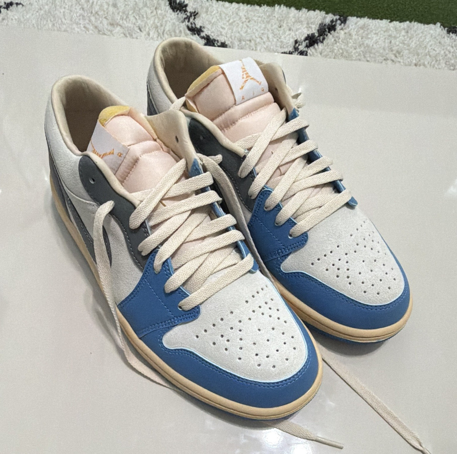 Jordan Air Jordan Low Top Lace-Up Men’s Athletic Sneakers Blue/White/Gray