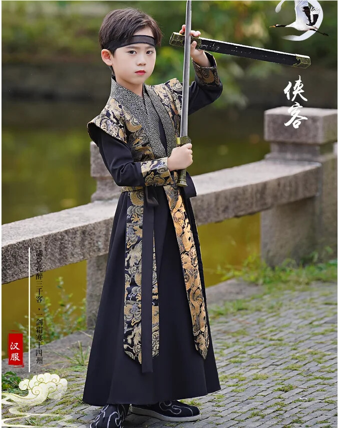 Children’s Hanfu Spring/Summer Chinese Style Costume Martial Arts Young Clothing