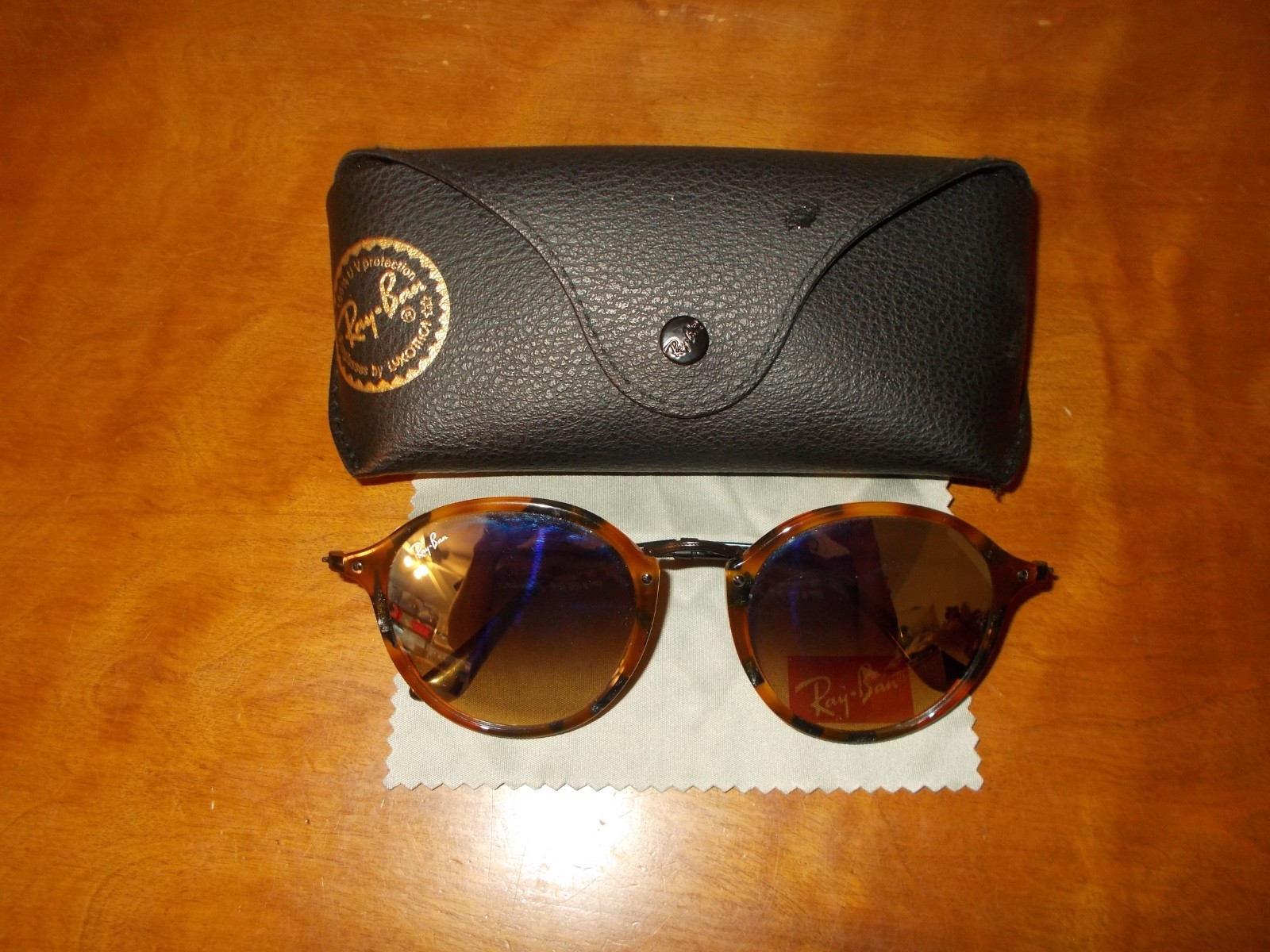 Ray Ban RB 2447 1157/9U Tortoise Black Frame Brown Glass Mirror Sunglasses