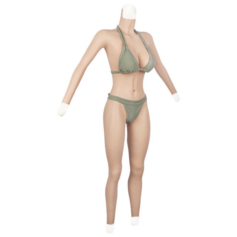 No Oil Silicone Full Bodysuit E Cup Breast Forms Body Suit For Crossdresser US
