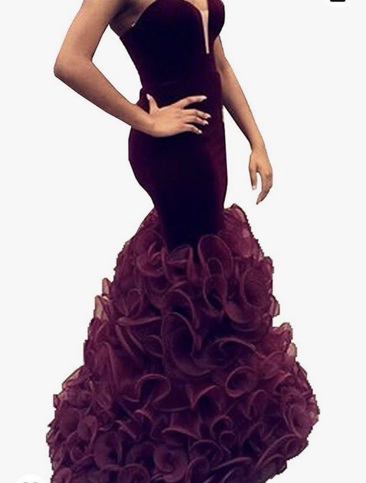 Burgundy Formal Mermaid Dress