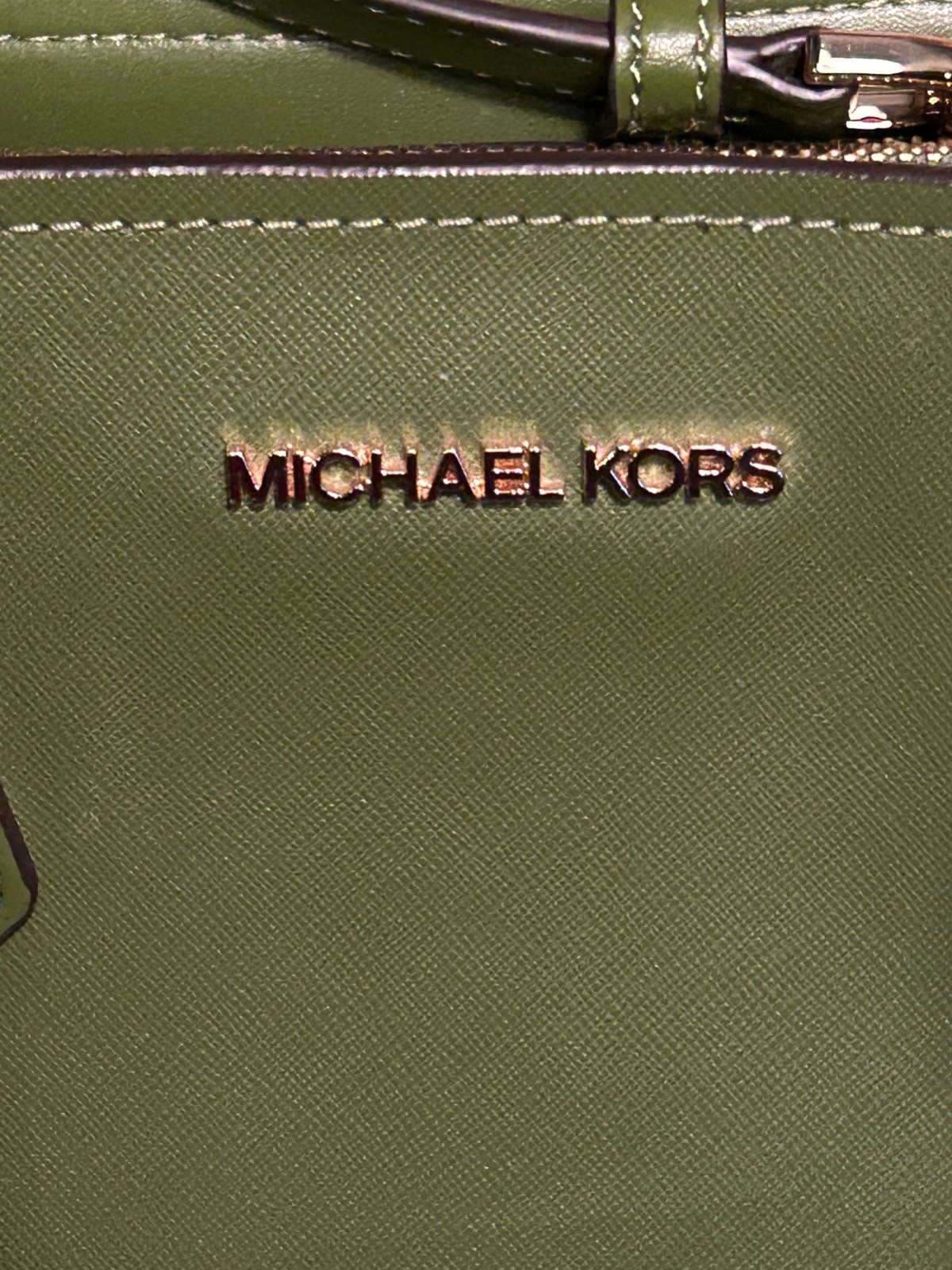 Michael Kors HOPE Evergreen Saffiano Leather Medium Messenger Crossbody Bag NICE