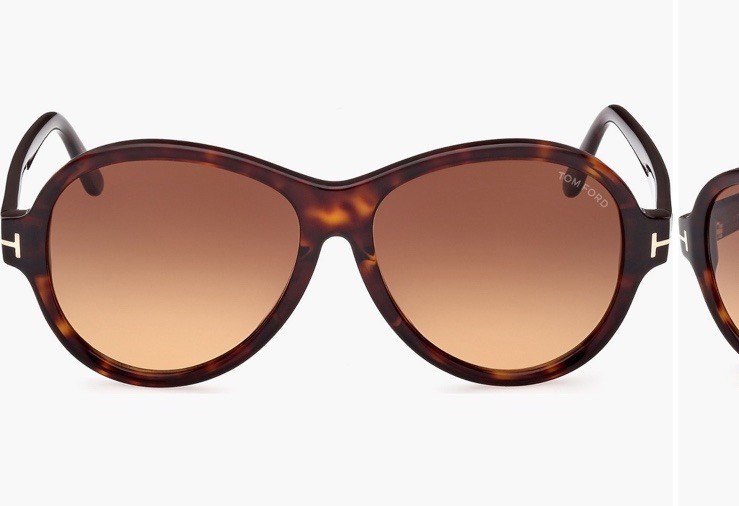 Tom Ford Women’s Round Sunglasses 59mm Dark Havana Gradient Brown
