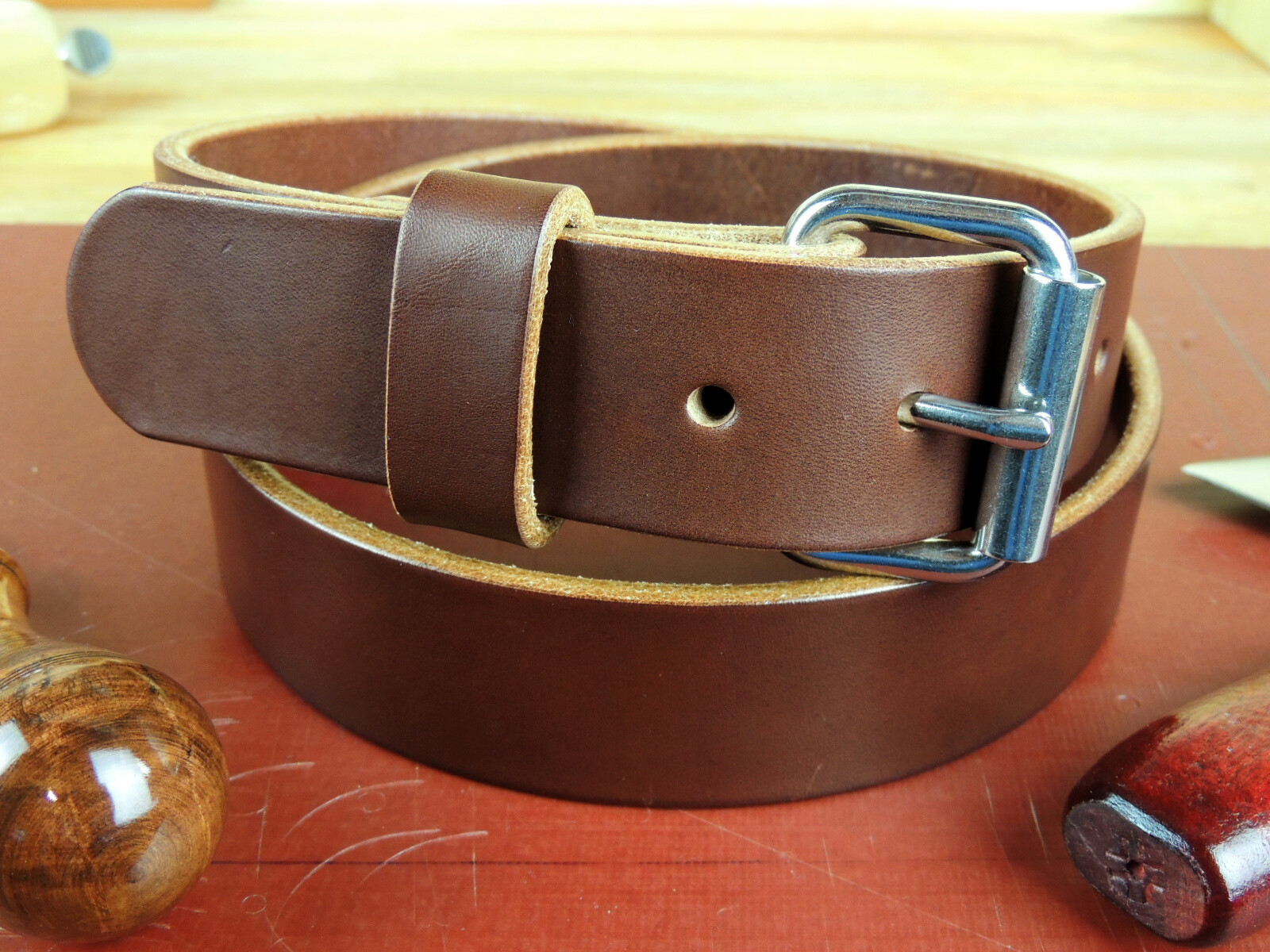 Men’s 1 1/2″_Heavy Duty Leather Gun Holster CCW Work Belt_Amish Handmade_1.5″