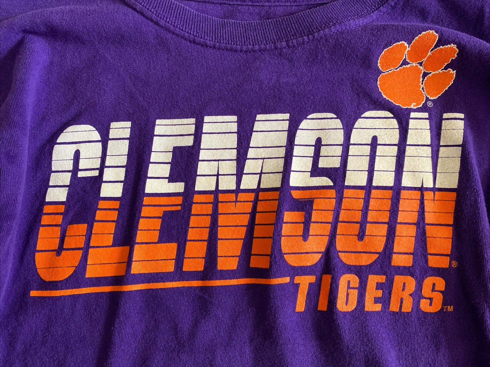 Kids CLEMSON TIGERS Purple Long Sleeve Shirt Size Youth Small?