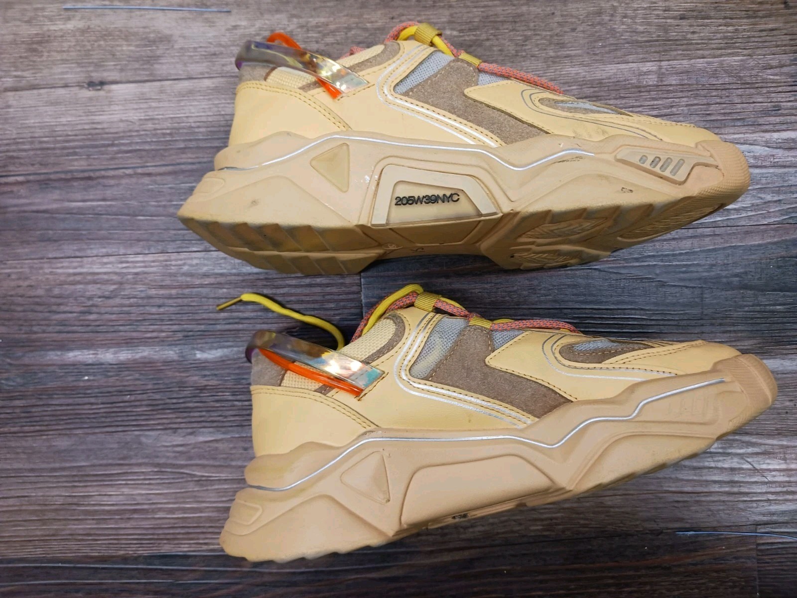 Calvin Klein Womens 205W39NYC Sneaker Raf Simons Strike Orange Yellow Size US 8