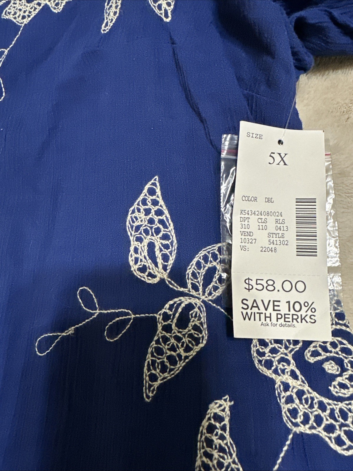 Liz & Me For Catherines Women’s Short Sleeve Shirt Plus Size 5X Beautiful NWT