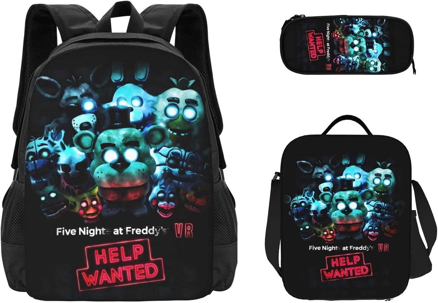 Horror Five Nights At Game Freddy’S Backpack Lunch Bag Pencil Bag Cartoon