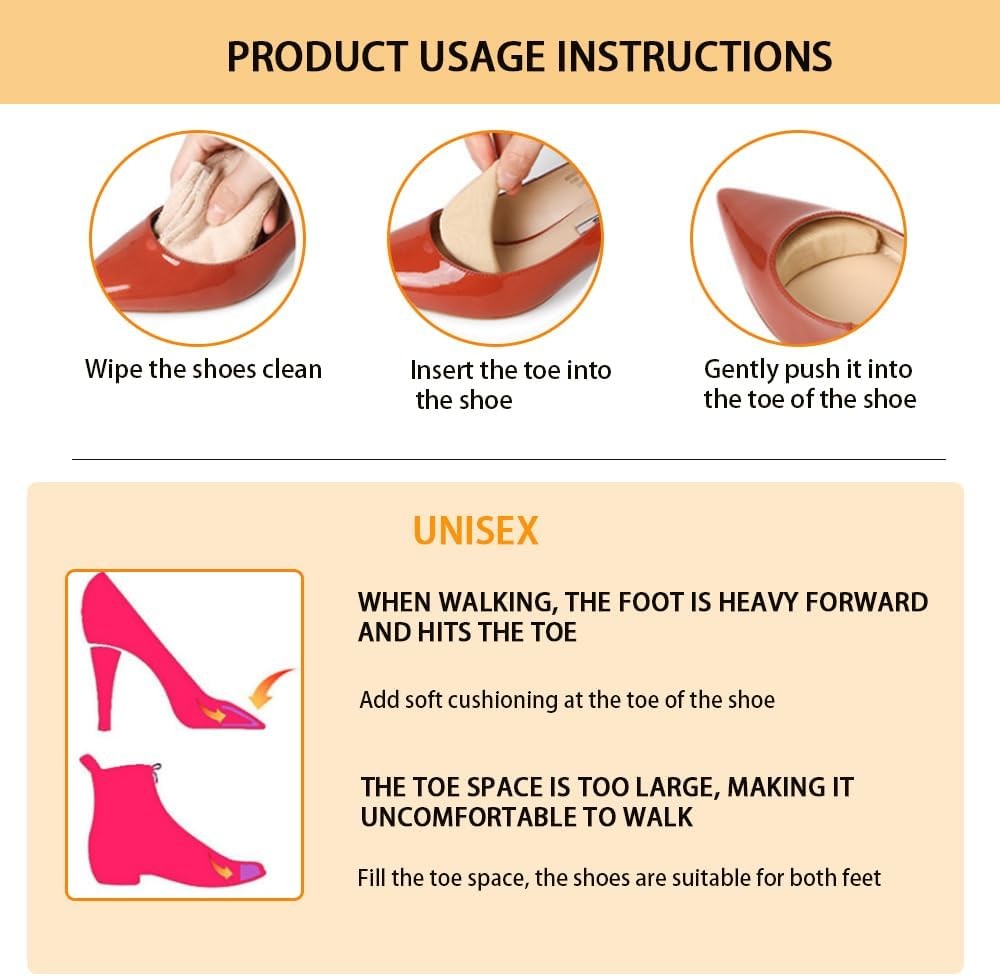 Shoe Filler Inserts Adjustable Shoe Fillers Foot Brace Shoe Pads Toe Cushions