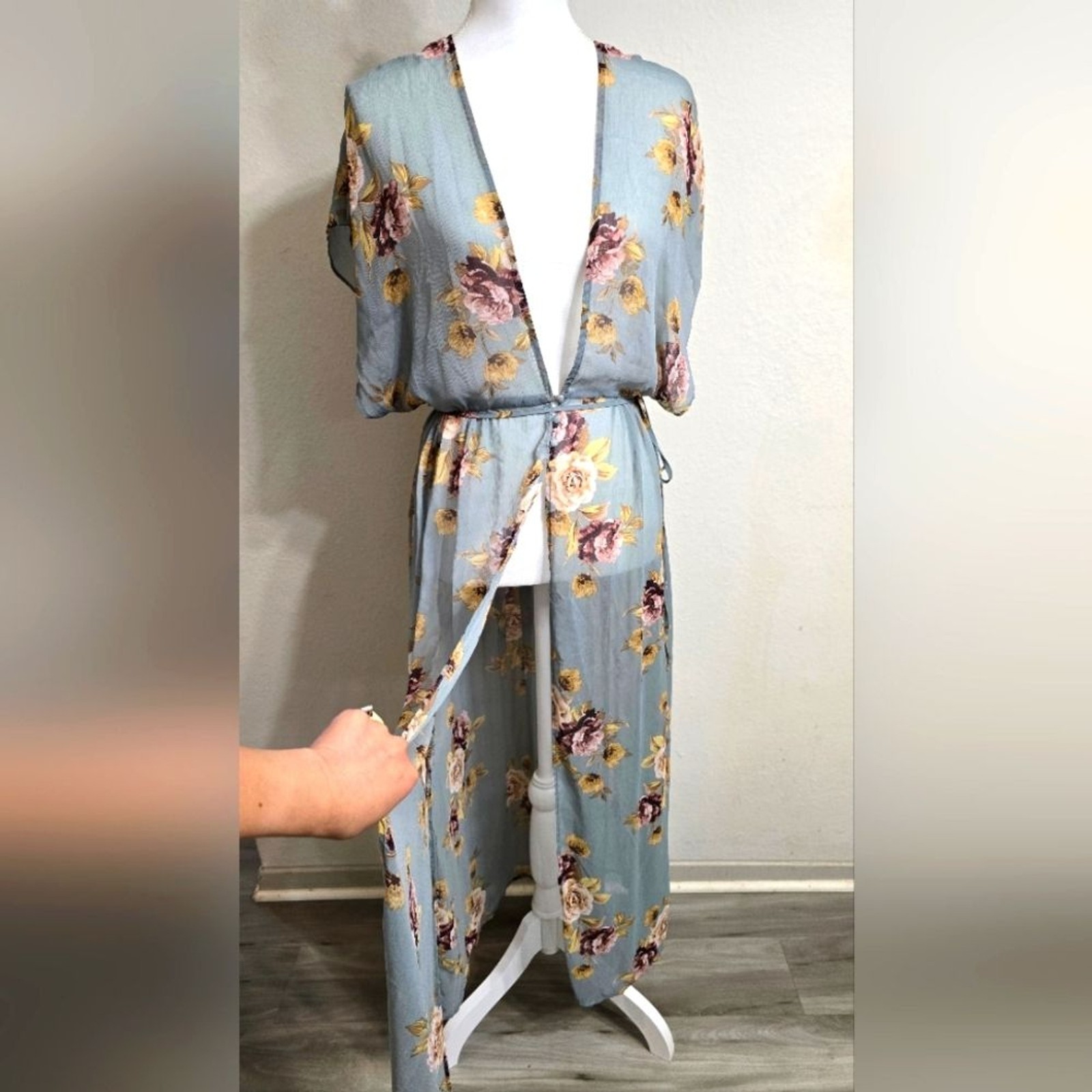 Floral Xhillaration Maxi Dress in Blue and Yellow