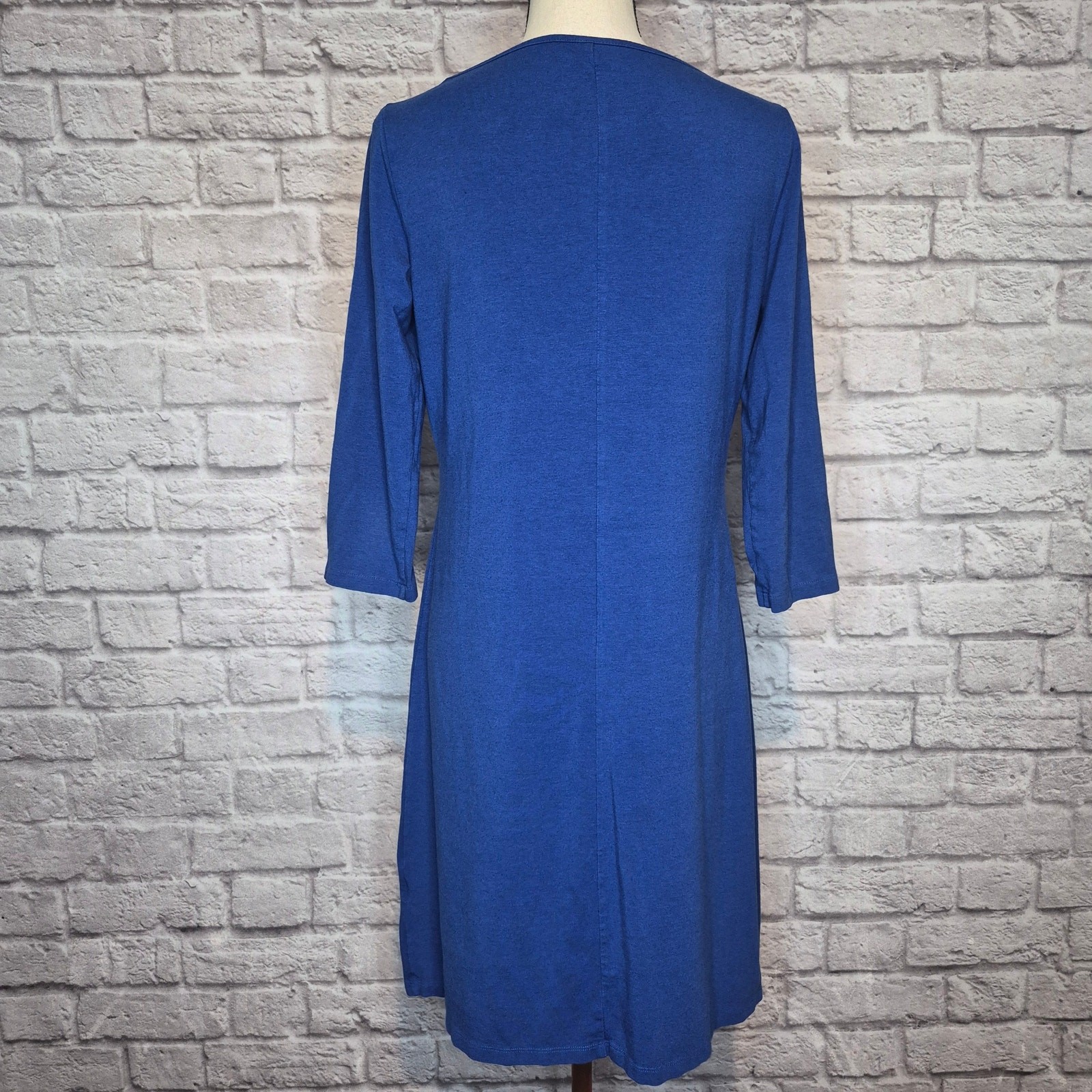Garnet Hill Royal Blue 3/4 Sleeve Knit Shift Dress Women’s Size S