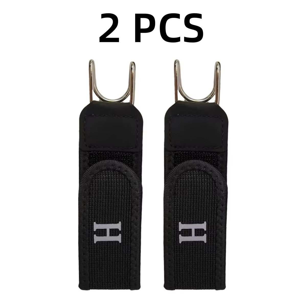2PCS Tactical Metal Hook Elastic Belt Buckle-Less Invisible Waist Belt Closure