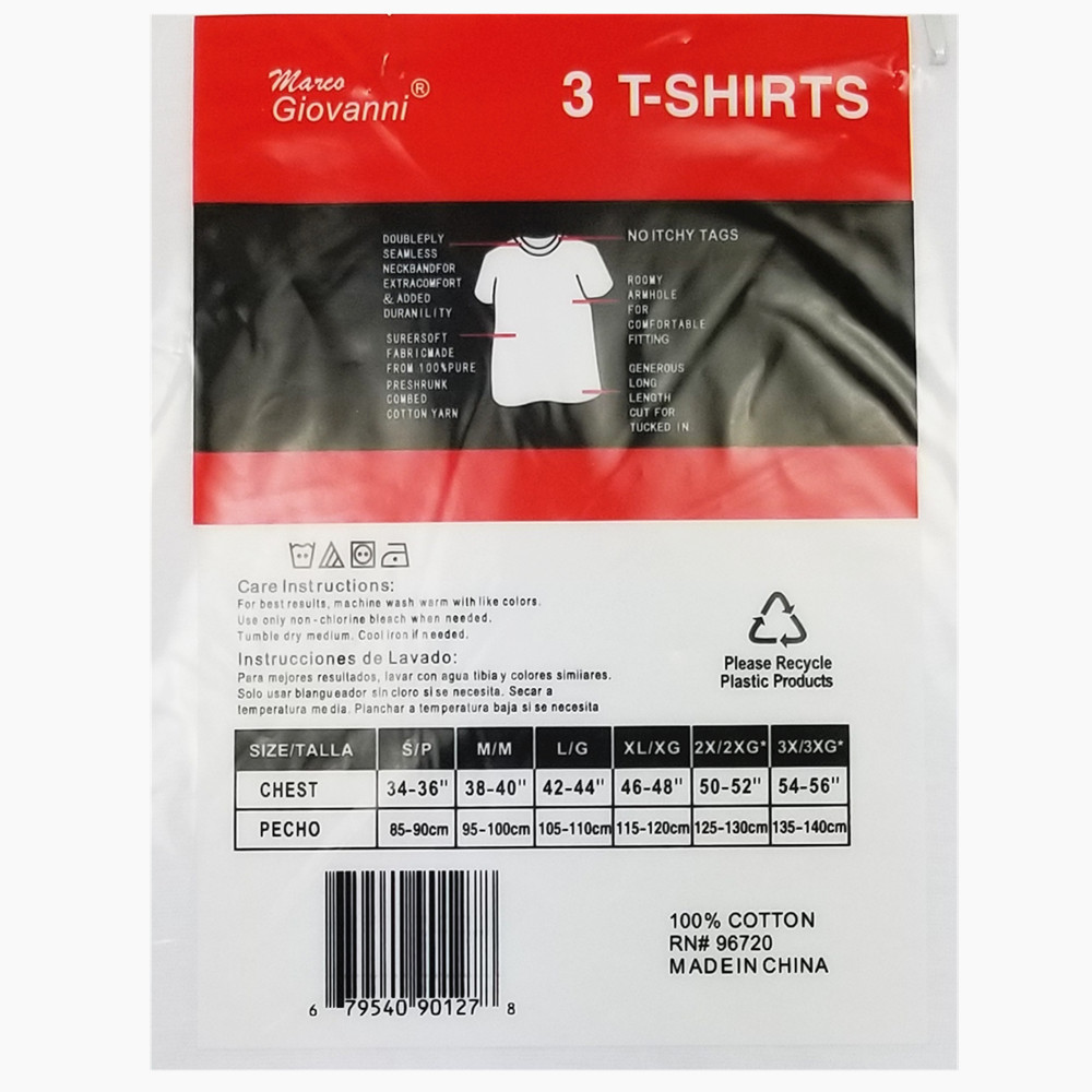 6 Pack Men’s 100% Cotton Tagless Crew-Neck T-Shirt Undershirt Tee White S-XL