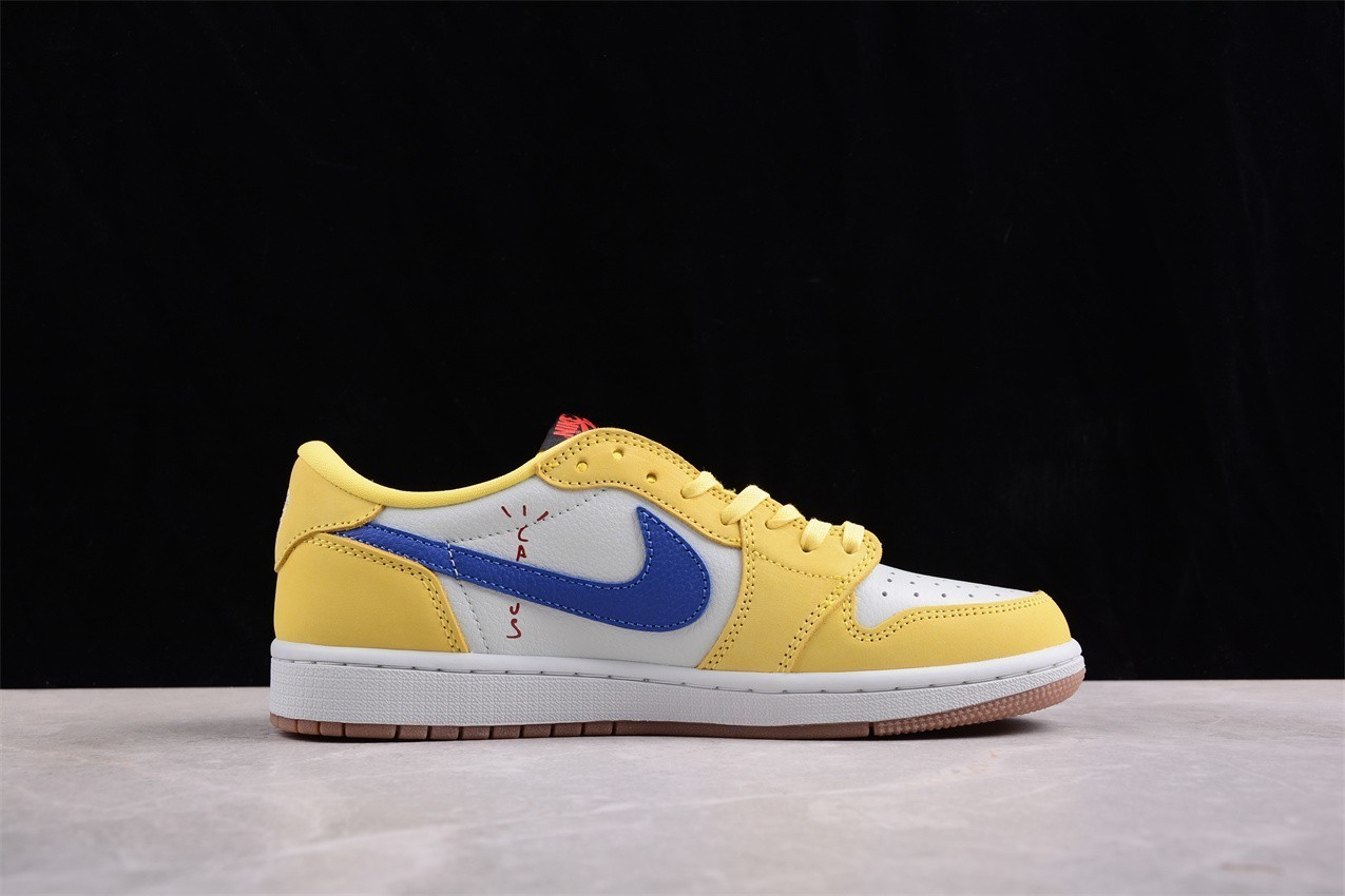 US Size 7-12 Men’s Travis Scott x Jordan 1 Low OG “Canary Yellow” Sneakers
