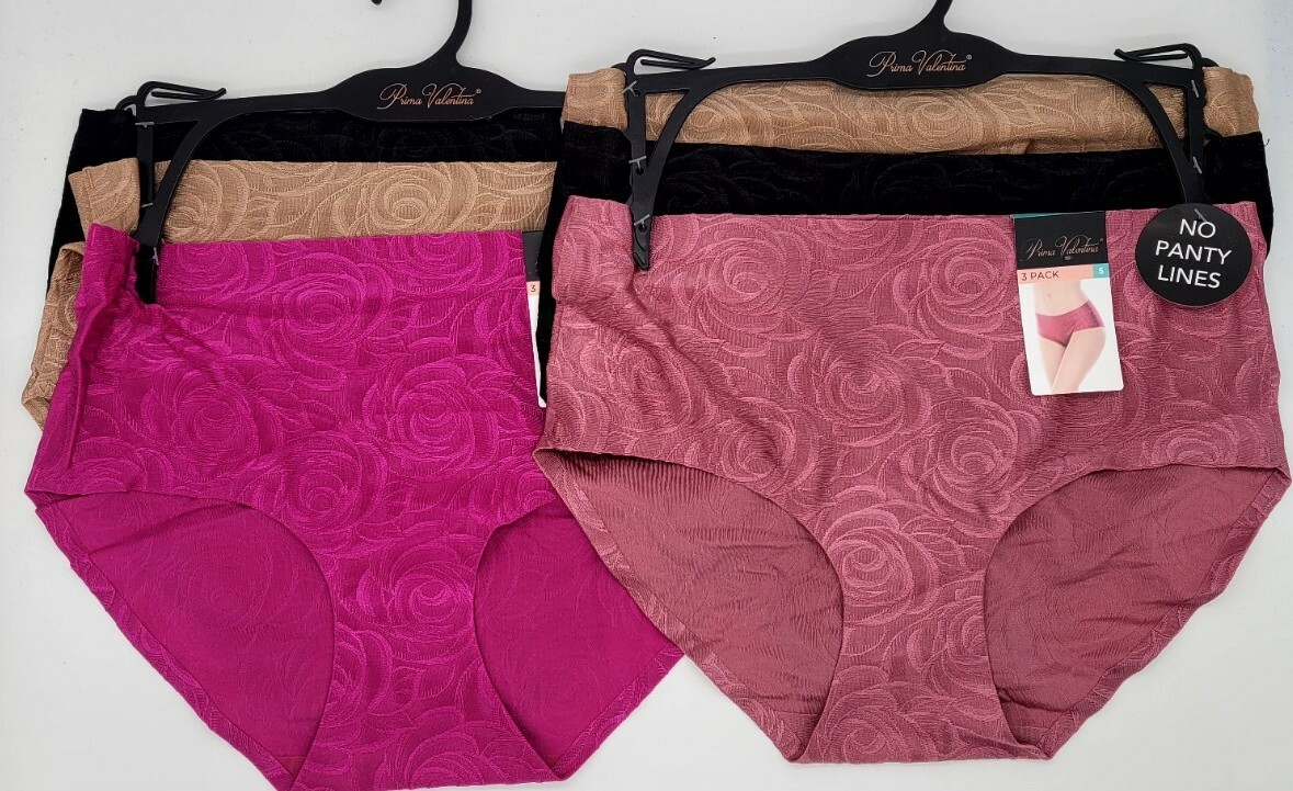 PRIMA VALENTINA MICROFIBER NO PANTY LINES BRIEF PANTIES, Small, M, L, XLarge